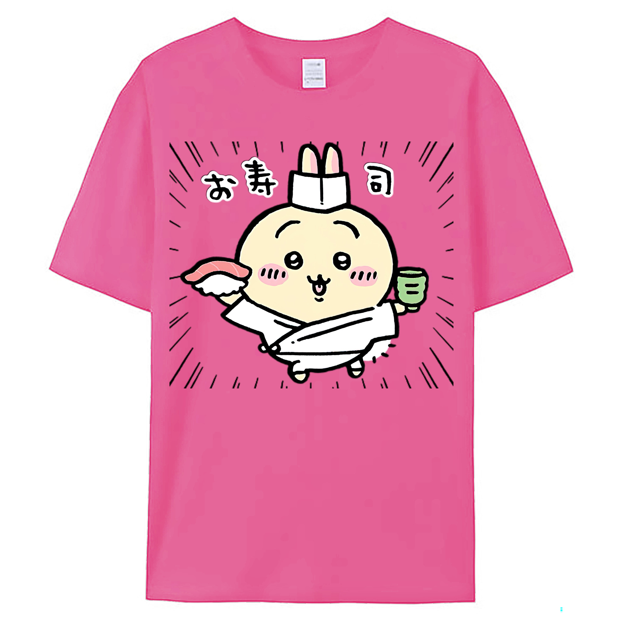 （画像用） ちいかわ うさぎ Chii-kawa usagi レディースカジュアルプリントTシャツ（綿100％）